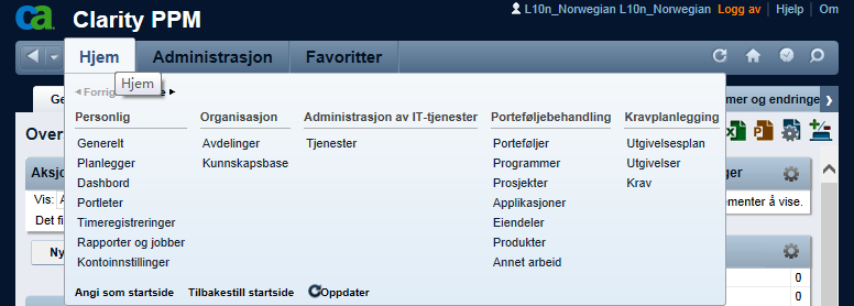 Kapittel 2: Komme i gang Denne delen inneholder følgende emner: Start-menyen (se side 17) Angi en startside (se side 18) Vise informasjonen (se side 18) Start-menyen Start-menyen er hovedmenyen for