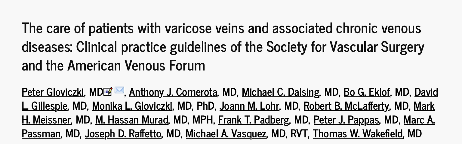 Guidelines Society for Vascular Surgery