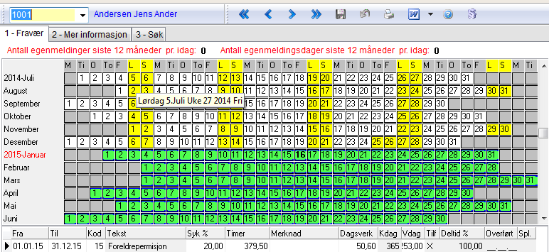 Personen ligger med 100 % stilling, og med lønn tilsvarende 100% stilling. Vi må redusere fastlønnen ved hjelp av en lønnsart. Dette gjøres på samme måte som i forrige tilfelle.