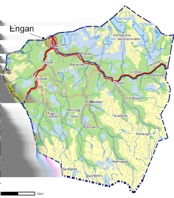 Bakgrunn Fig. 1: Oversiktskart Engan er en del av Støren sentrum, og danner den nordlige delen av tettstedet. Engan ligger på to platåer.