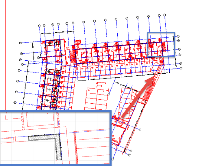 Tidlig sammenstilling Etter vi hadde laget våre georeferert underlag i AutoCAD, så valgte vi å ha vår første sammenstilling med Thor (RIB).