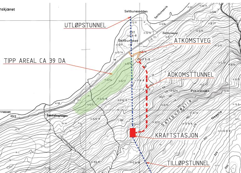 km, dvs fra trafostasjonen på Årsandøy til Terråk sentrum. Det vil i begge tilknytningsalternativ være kort avstand fra kraftstasjon til eksisterende linjenett.