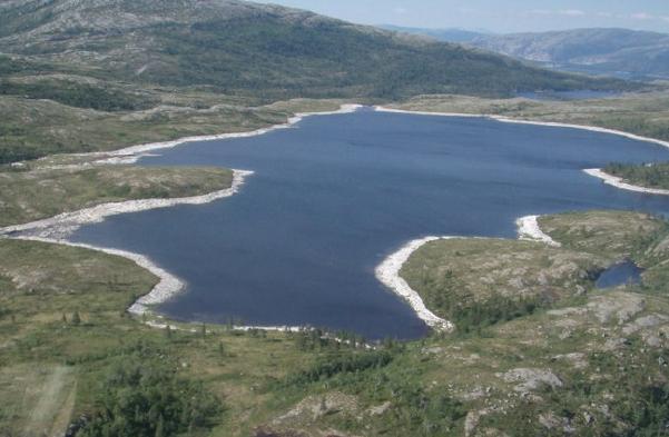 5.5.2.6 Mellavatnet I Mellavatnet varierer vannstanden betydelig gjennom året. I det meste av plantenes vekstsesong er innsjøen omgitt av en stor reguleringssone.