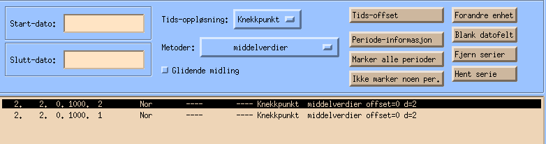 Utvalg av perioder Som vi så på forrige side kan man hente flere forskjellige perioder, for å vise de i samme plott eller på samme skjermtabell.