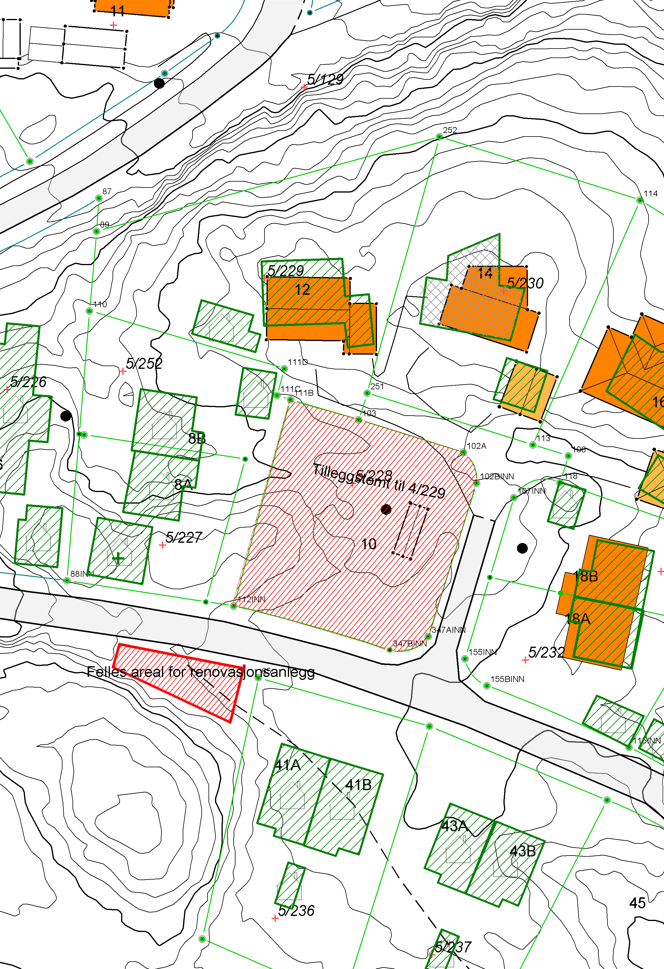 510250 510200 505700 505650 Situasjonskart alternativ 3 Gnr. 5 bnr.