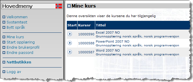 Deretter kommer du tilbake til nettbutikken og får en bekreftelse på at ordren er registrert, se eksemplet vist i Figur P.