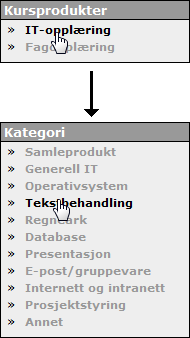 OKOKOK 1 Bestilling Finn aktuelt kurs For å finne det kurset du er på utkikk etter, kan du enten søke i søkefeltet eller klikke deg fram i menyen.