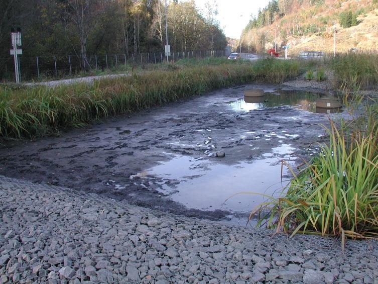 Mengde sediment i rensedam for vaskevann etter 3,5 års drift Nordbytunnelen 7 m