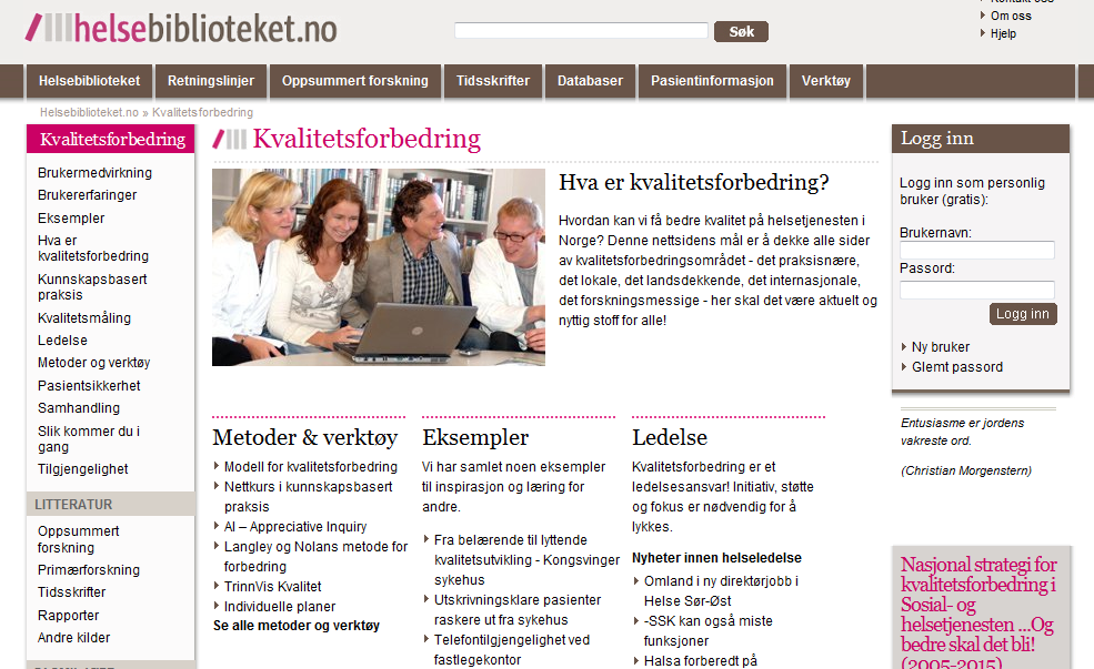 Emnebibliotek for kvalitetsforbedring: