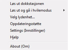 Alterativet Show uexpected remove message (Vis meldig om uvetet fjerig) gjør det mulig å vise e advarselsdialogboks som følgede, år brukere kopler fra USB-dokkigstasjoe direkte.