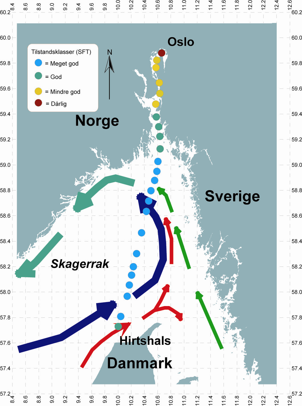 Kystovervåkingsprogrammet 2 Temaseksjon Klima, tilførlser, næringssalter For en beskrivelse av systemet henvises til Magnusson, 2. I grove trekk blir vann tatt fra ca. 3.