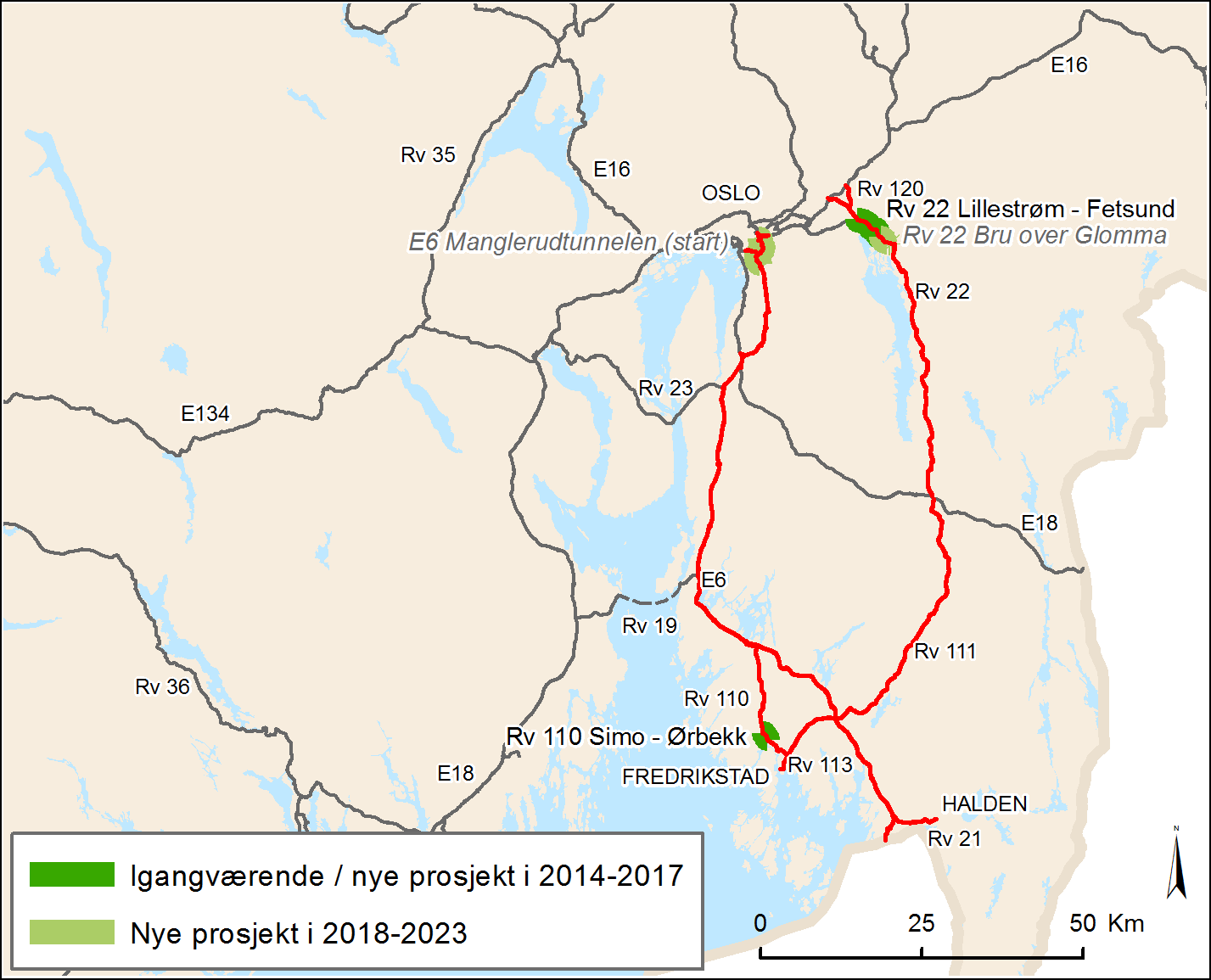 kollektivtrafikktiltak. I Oslo og kershus er det lagt til grunn bompenger fra Oslopakke 3 til tiltak innenfor programområdene.