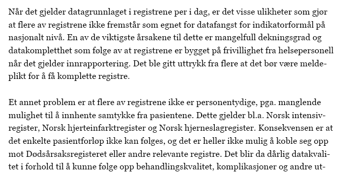 Kvalitetsregister data kan gi informasjon om