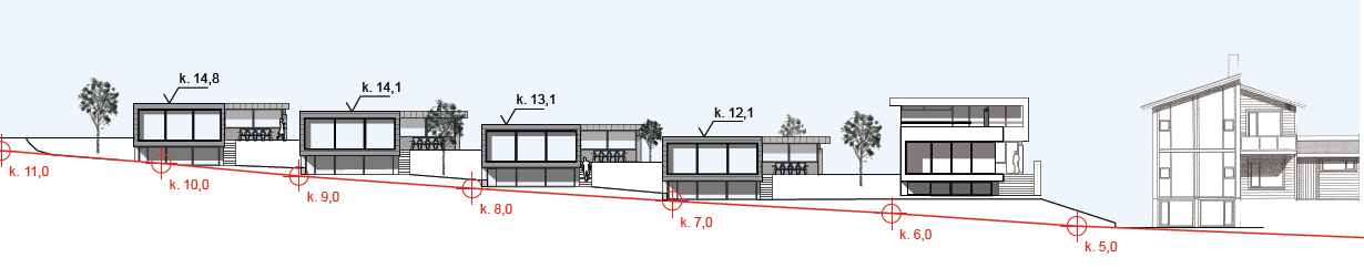 Nygårdshagen planbeskrivelse Side 22 Figur 3-9: Illustrasjon vindforhold. 3.6 Grad av utnytting og byggehøyder Det er lagt til rette for oppføring av 8 nye eneboliger innenfor planområdet.