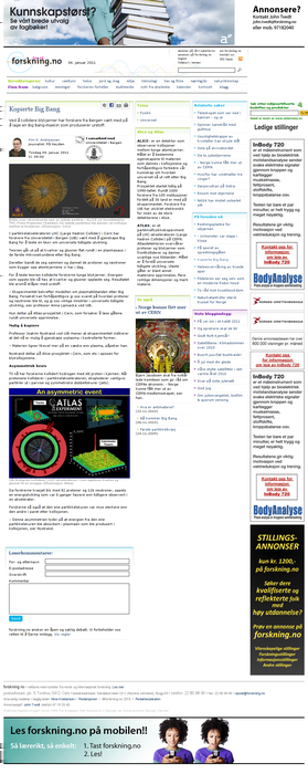 Kopierte Big Bang Forskning.no. Publisert på nett 04.01.2011 05:24. Ved å kollidere blykjerner har forskere fra Bergen vært med på å lage en Big Bang-maskin som produserer urstoff. Kim E.