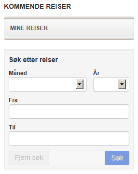 2.7 Reisemappe Når en bestilling er gjort, legger den seg i reisemappen. Her har du full oversikt over all reiseaktivitet, både kommende, tidligere og kansellerte reiser.