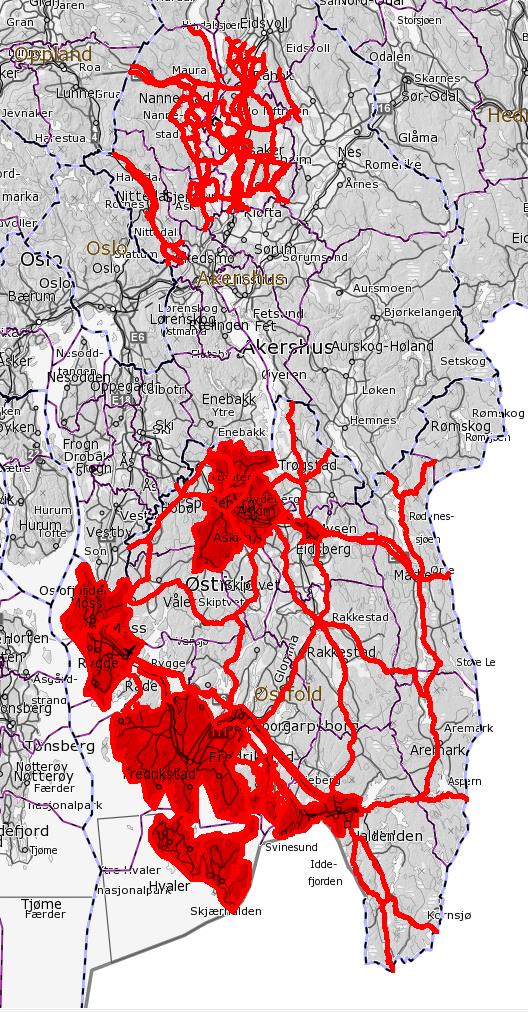 Prøveområder Totalt 13.