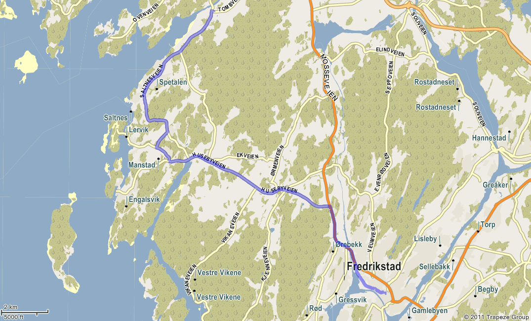 19 Rute 373 Fredrikstad Manstad Saltnes Tob * * * Fredrikstad jb. st.