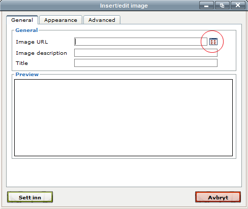 Dokumentasjon WebOrg, Side 11 5. Nå kan du velge ankeret du laget fra nedtrekkslisten og klikk Sett innn Bilder Vi anbefaler at du bruker bildeverktøyet du finner under ingressen.