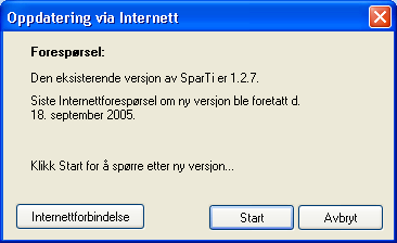 8e) Hjelp 1) Oppdatering via internett.