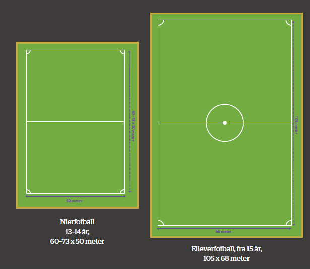 2. Banestørrelsen I og med at antall spillformer blir flere er det et behov for å presisere de anbefalte banestørrelsene knyttet til den enkelte spillform.