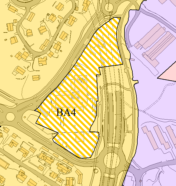PLANPROSESSEN Gjeldende planer Kommuneplan (2011-2022) Området angis i kommuneplanen som BA4 med følgende beskrivelse: «Trekanten er avsatt til bolig/kontor i Vågsbygdplanen.