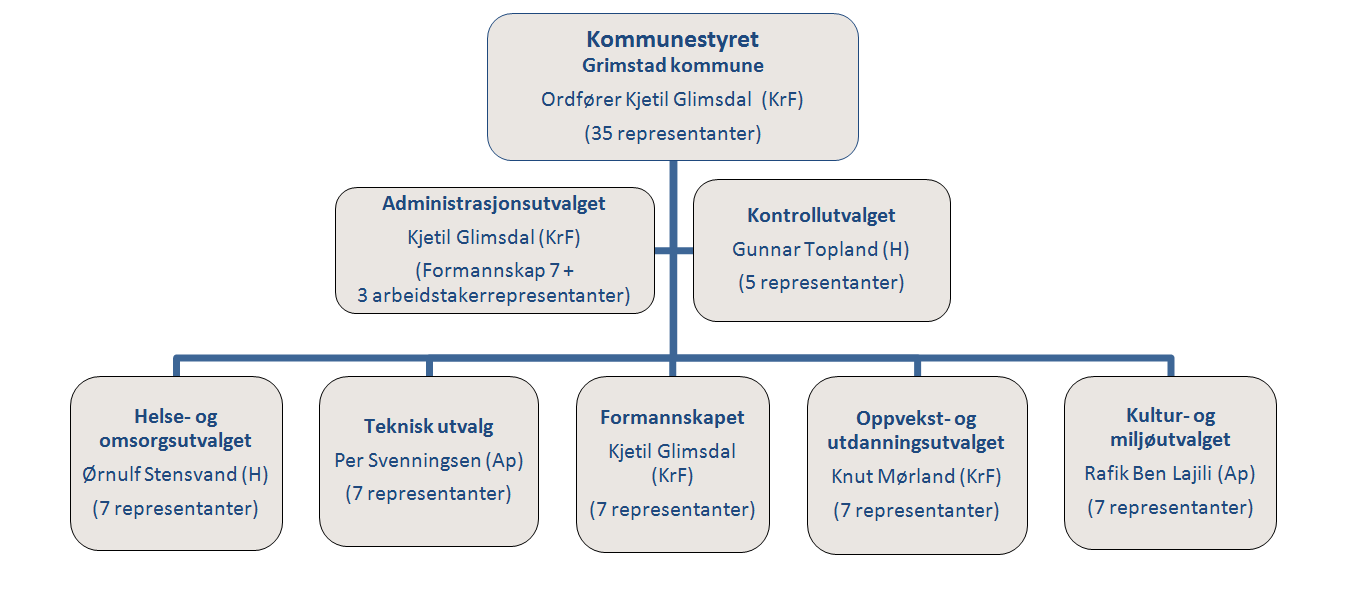 følgende politiske organisering for