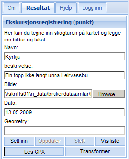 Oppgaveark 6: Ekskursjonsregistreringer med gps Eleven kan registrere egne data i kartet. Det kan for eksempel være informasjon om geologi, lokalhistorie eller biologi.