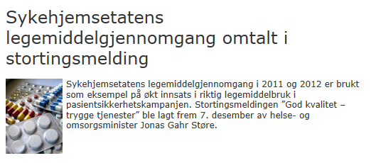 Største satsing på LMG i sykehjem i Norge 09.04.