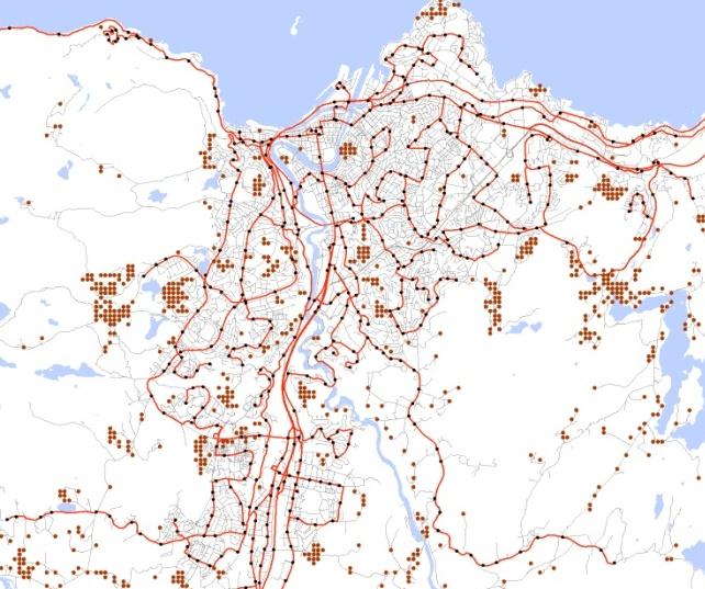 Trondheim: 90 % bor innen 400 m