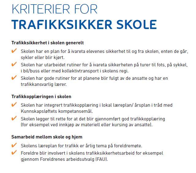 Alle barna buker refleksvest når de er ute og når de er på tur. Nå skal også de voksne i barnehagen bruke det. Vi stiller krav om sikring til barn som fraktes i buss og drosje.