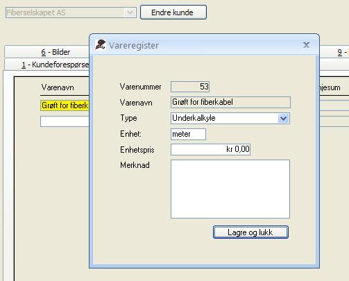 Åpner kalkulatoren. Åpner befaringsnotatet. Legg merke til at du kan åpne befaringsnotatet i et eget vindu ved å klikke på knappen Befaringsnotat.