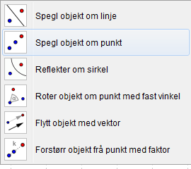 Prøv ut kommandoane på knapp 9, og vurder om GeoGebra kan hjelpa elevane til å få betre forståing av