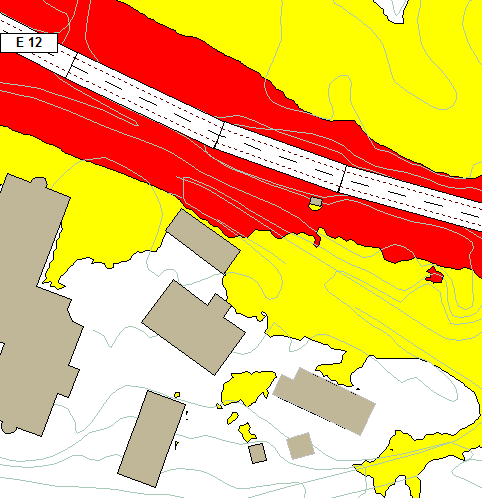 4 Beregningsresultater 4 Beregningsresultater Beregnet støysonekart fra vegtrafikk, 1,5 m over bakkenivå er vist i figur 1. Uteområdet ligger i hovedsak utenfor gul sone på bakkenivå.