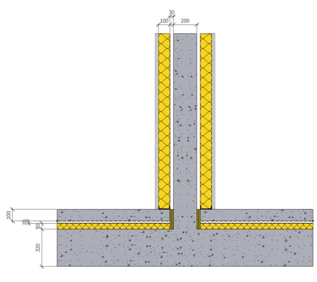 Det etableres en 10 20 mm EPS plate mellom mineralullplaten og betongen for vannbåren varme.