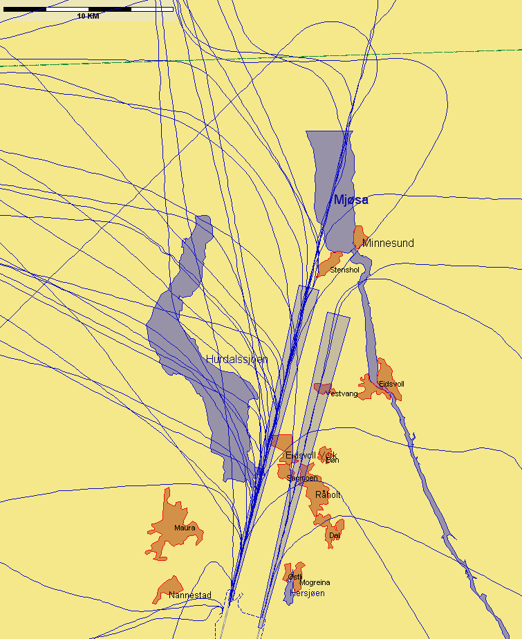 Landinger fra nord med andre flytyper, eksempeldag med sørlig trafikkretning hele dagen Figur 5. Fredag 24.