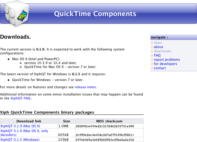 Ogg-støtte for QuickTime (Mac) Mange Mac-programmer, både fra Apple og andre produsenter, bruker QuickTime for å spille av og kode video og lyd.