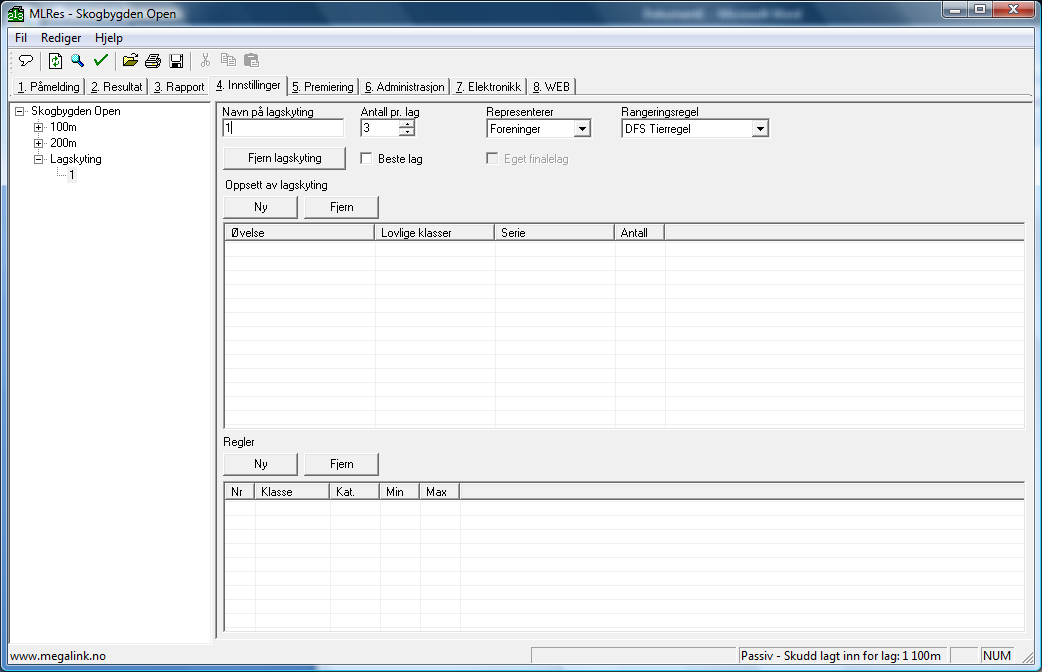 2. Velg ny lagskyting Electronic Scoring Systems 3.