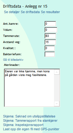 Infiltrasjon Du kan også registrere data til driftsoppfølgingen. Biologisk toalett Systemet administrerer slamtømmingen.