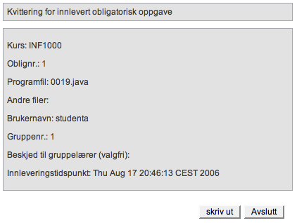 Fyll ut studentens brukernavn, og velg videre.