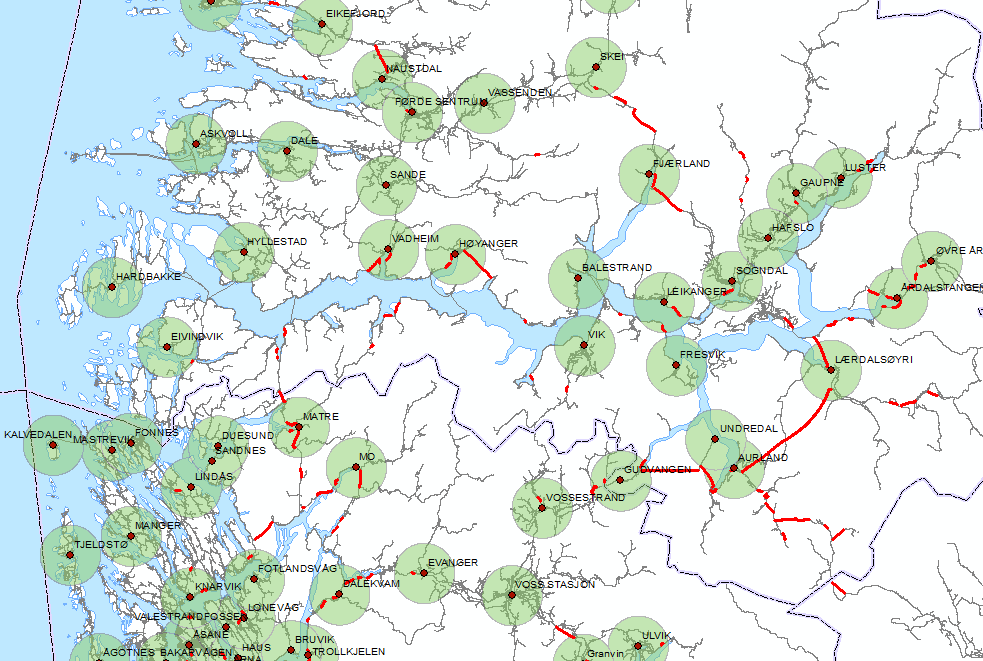 6 km radius fra brannstasjon