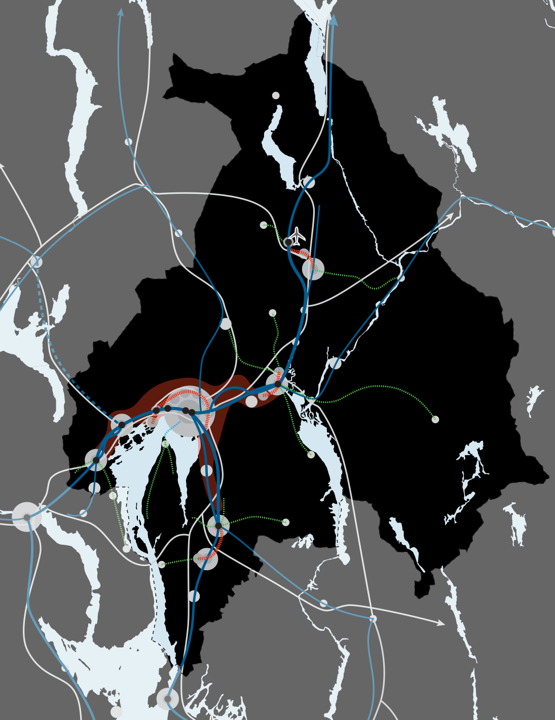 Strategier for transportsystemet - Utnytte eksisterende og planlagt infrastruktur - Utfordringene krever nasjonalt løft Kollektivtransport: Bygge opp om regional struktur Øke kapasitet i takt med