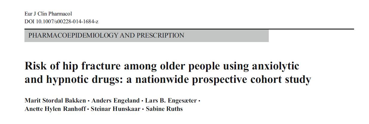 Økt hoftebruddrisiko ved bruk av beroligende medisiner - korttidsvirkende benzodiazepiner