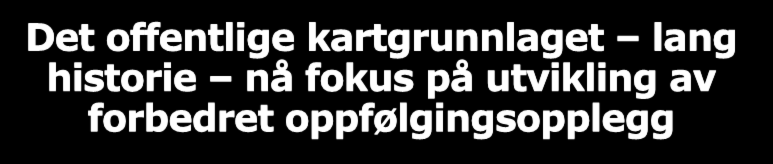 Det offentlige kartgrunnlaget lang historie nå fokus på utvikling av forbedret oppfølgingsopplegg 2000