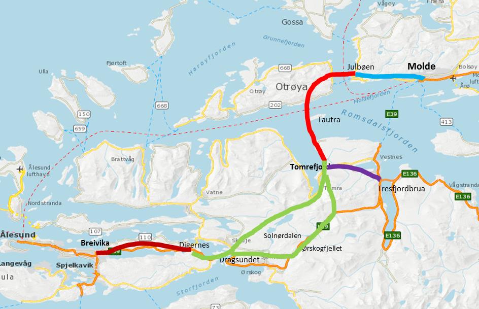 E39 Ålesund-Molde E39 Breivika-Digernesskiftet Fem viktige deler E39