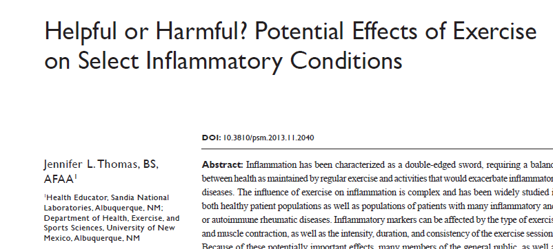 Betennelses dempende effekt av trening Dokumentasjon for anti-inflammatorisk effekt av