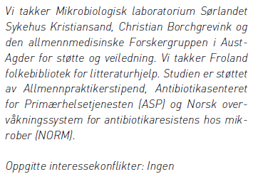 Deklarering Registrering av kliniske forsøk Forfatternes bidrag Finansiering