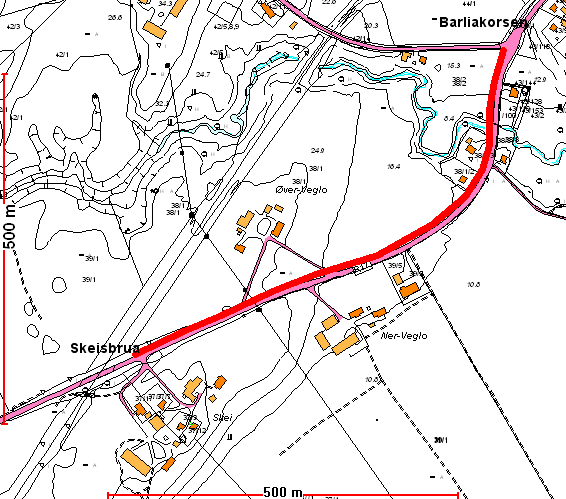 7. Fv17 Svinger øst for Sjåenget/ Ny linjeføring 8. Fv17 Kvatningmyra og Tranmyra / Sikring jf. reguleringsplan for Gryta grusuttak mot viltpåkjørsler (ikke kart) 9.