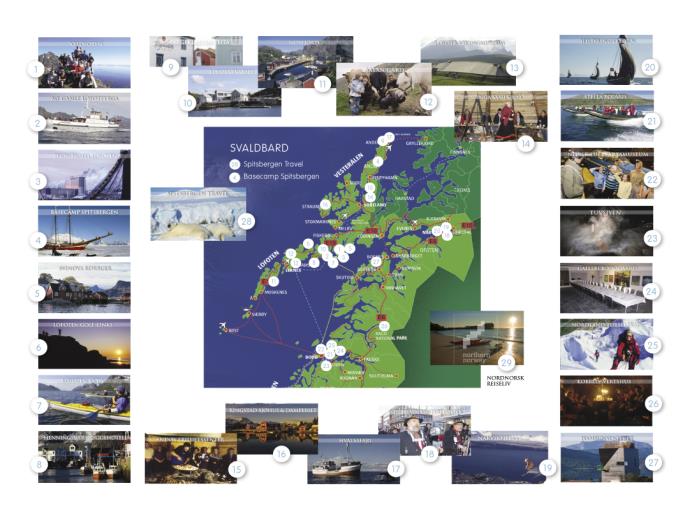 Træna, Vega Verdensarv, Kystriksvegen Reiseliv, Thon Hotell Brønnøysund Northern Alpine Guides Ringstad Sjøhus Drift AS Spitsbergen Travel Stiftelsen