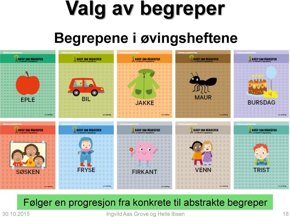 fra konkrete til abstrakte begreper